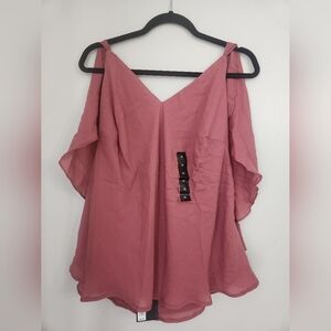 Future Collective Elegant Dusty Rose Women's Blouse 1X